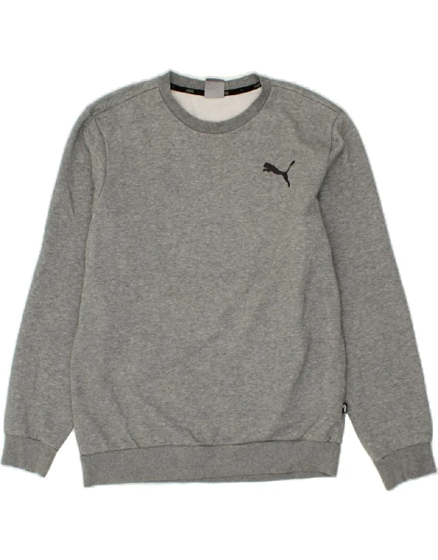 PUMA Mens Sweatshirt Jumper Medium Grey Cotton