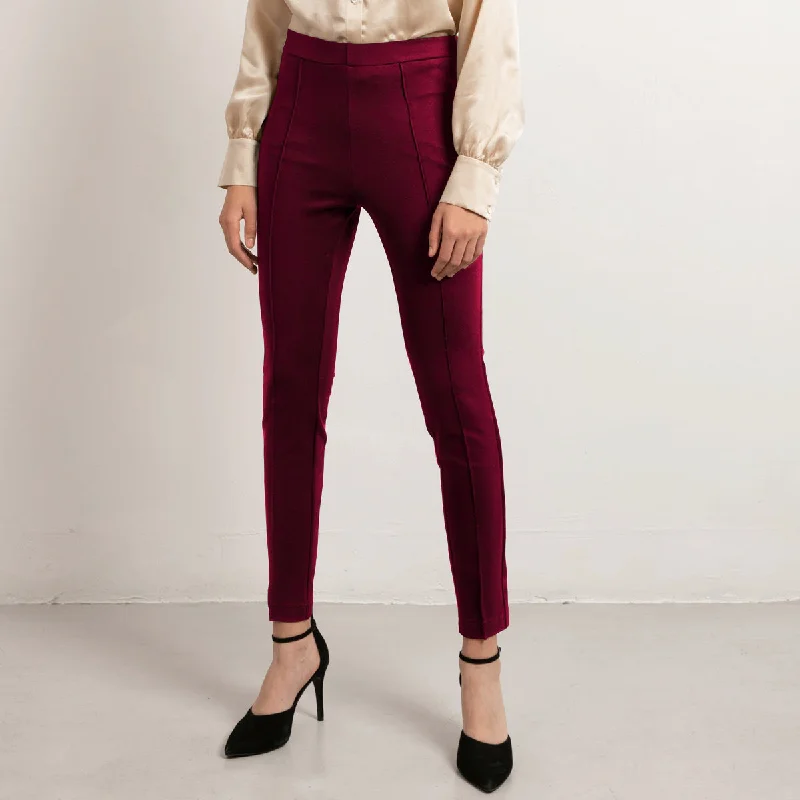 Punta di Roma Leggings Cabernet Red Chic Printed Yoga Pants