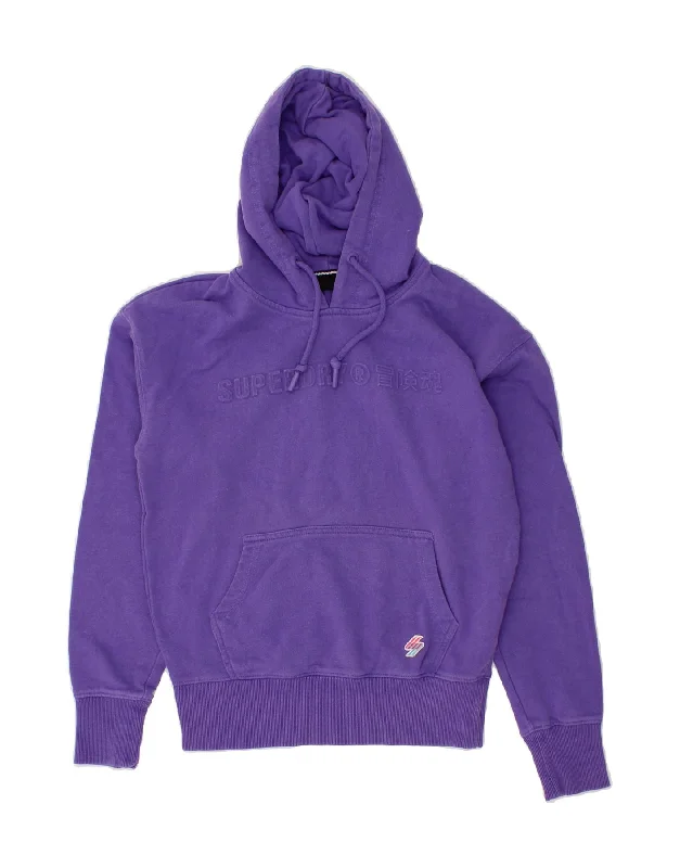 SUPERDRY Womens Graphic Hoodie Jumper UK 8 Small Purple Cotton Oversized Hoodie Comfort Casual SUPERDRY Womens Graphic Hoodie Jumper UK 8 Small Purple Cotton Oversized Hoodie Comfort Casual