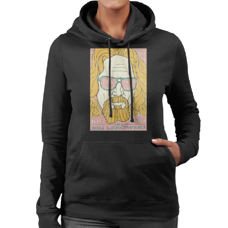The Big Lebowski Retro Ink Lines Women's Hooded Sweatshirt Hoodie with Slim Fit Tailored Modern The Big Lebowski Retro Ink Lines Women's Hooded Sweatshirt Hoodie with Slim Fit Tailored Modern