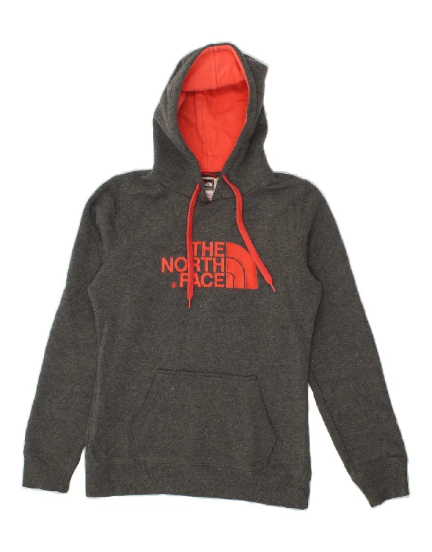 THE NORTH FACE Womens Graphic Hoodie Jumper UK 6 XS Grey Colourblock