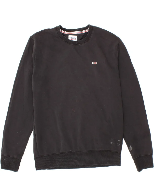 TOMMY HILFIGER Mens Sweatshirt Jumper Medium Black Cotton