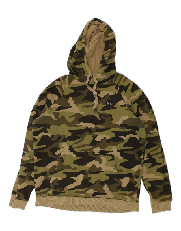 UNDER ARMOUR Mens Hoodie Jumper Large Green Camouflage Hoodie with Full-Zip Functional Layering UNDER ARMOUR Mens Hoodie Jumper Large Green Camouflage Hoodie with Full-Zip Functional Layering