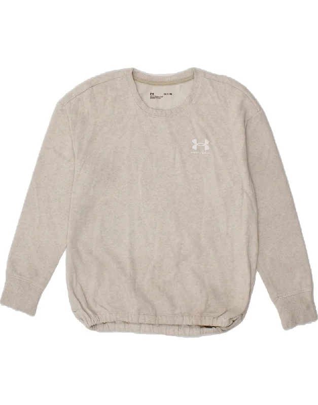 UNDER ARMOUR Mens Sweatshirt Jumper Medium Beige