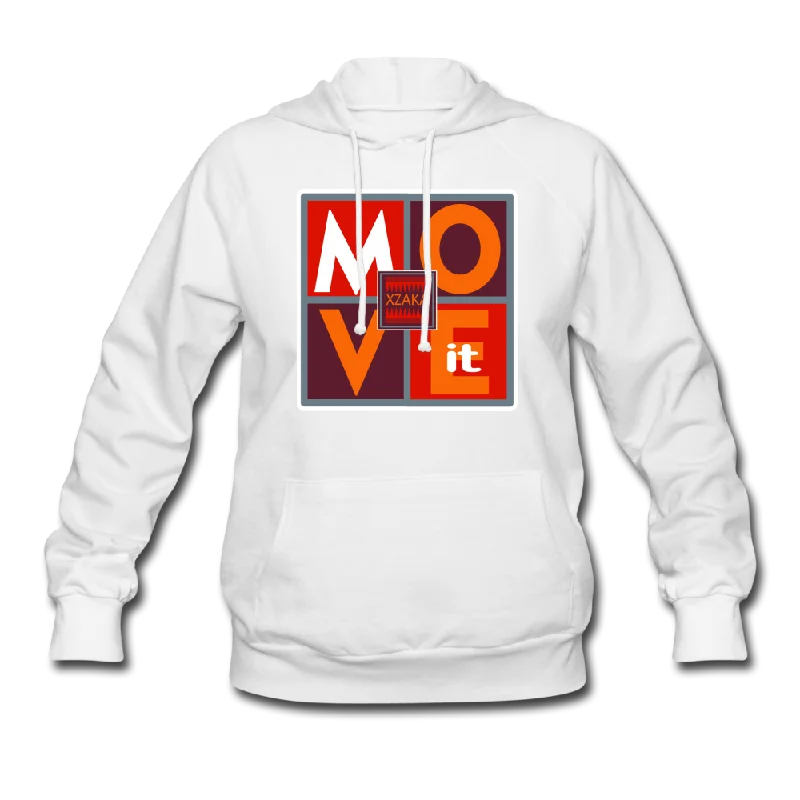 XZAKA Women "Move It" Motivational Hoodie- W1263 Hoodie with Bell Sleeves Flared Feminine XZAKA Women "Move It" Motivational Hoodie- W1263 Hoodie with Bell Sleeves Flared Feminine