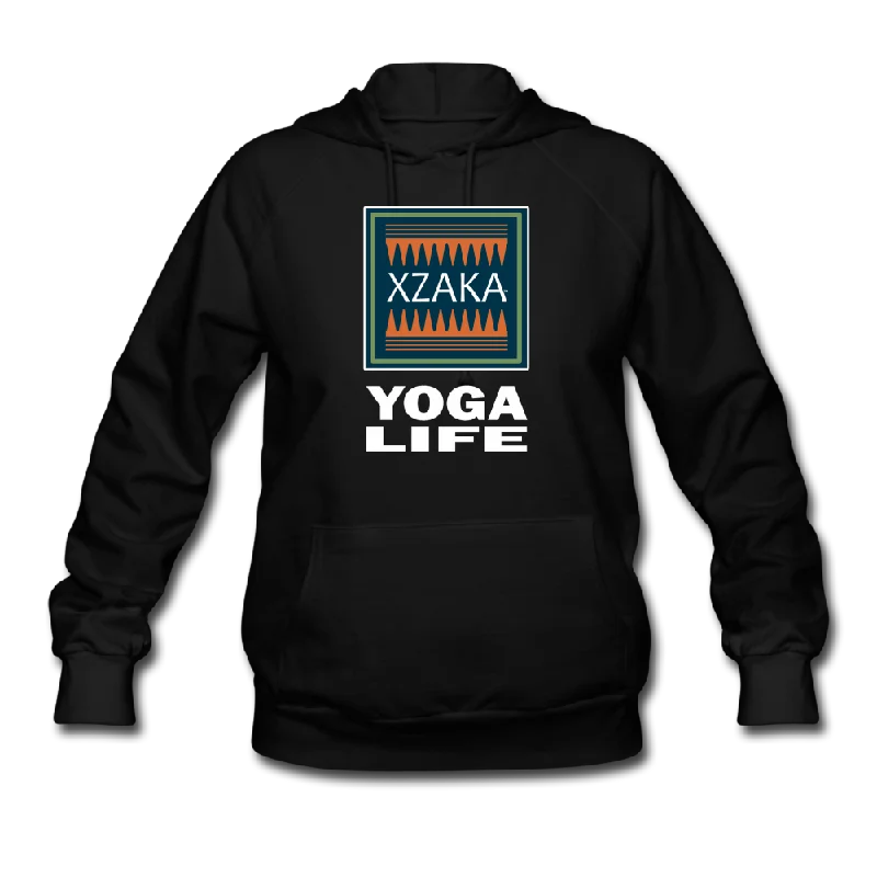 XZAKA Women "Yoga Life" Motivational Hoodie - W1270 Hoodie with Longline Fit Extended Stylish XZAKA Women "Yoga Life" Motivational Hoodie - W1270 Hoodie with Longline Fit Extended Stylish