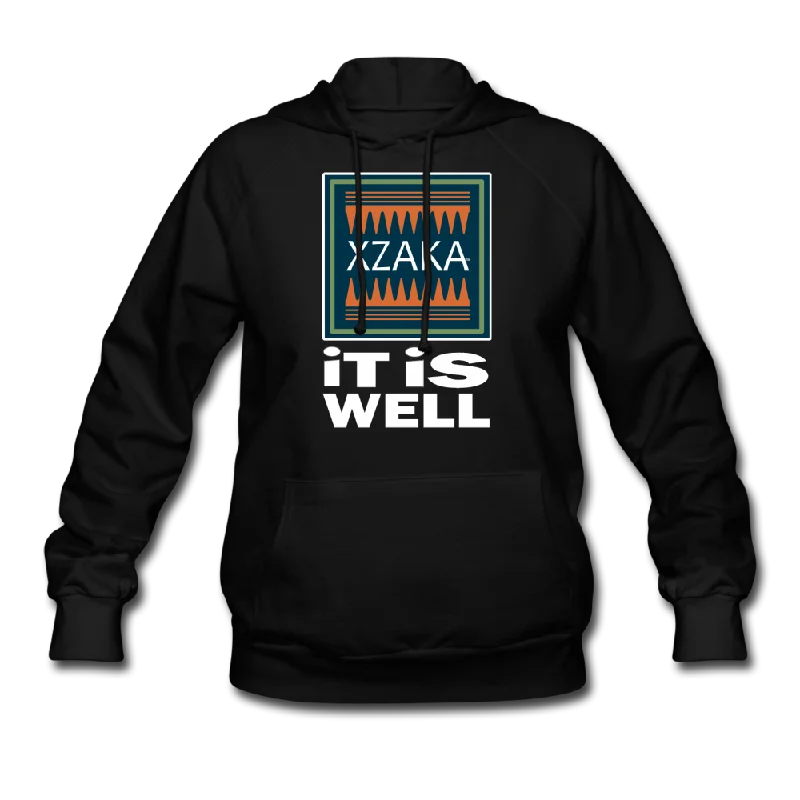 XZAKA Women "It Is Well" Motivational Hoodie - W1253 Hoodie with Button Placket Classic Preppy XZAKA Women "It Is Well" Motivational Hoodie - W1253 Hoodie with Button Placket Classic Preppy