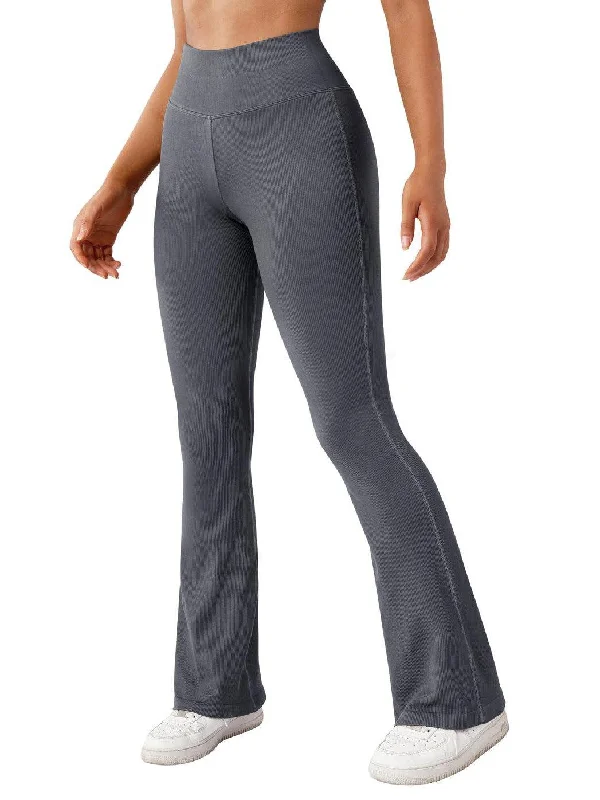 Seamless Ribbed Flare Leggings Comfortable Tummy Shaping Leggings