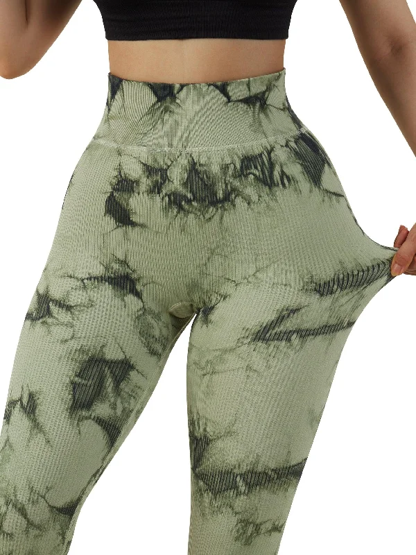 Ribbed Printed Seamless Leggings Stylish Everyday Leggings