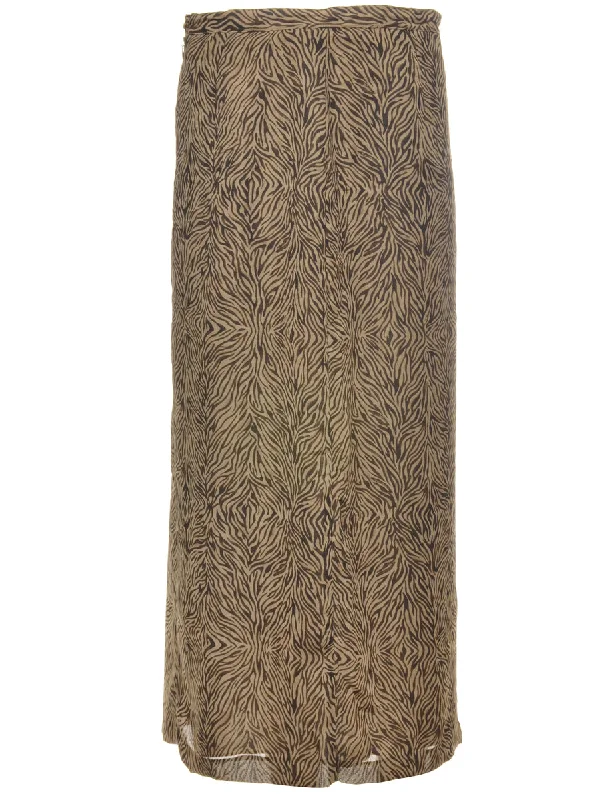 Animal Print Skirt - M cashmere skirt rich