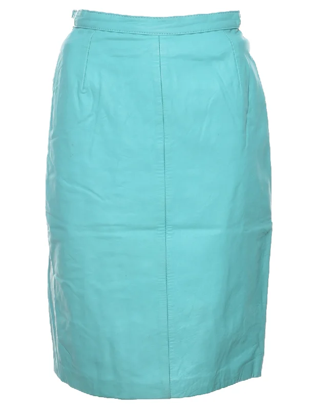 Aqua Blue Pencil Skirt - S denim skirt trendy