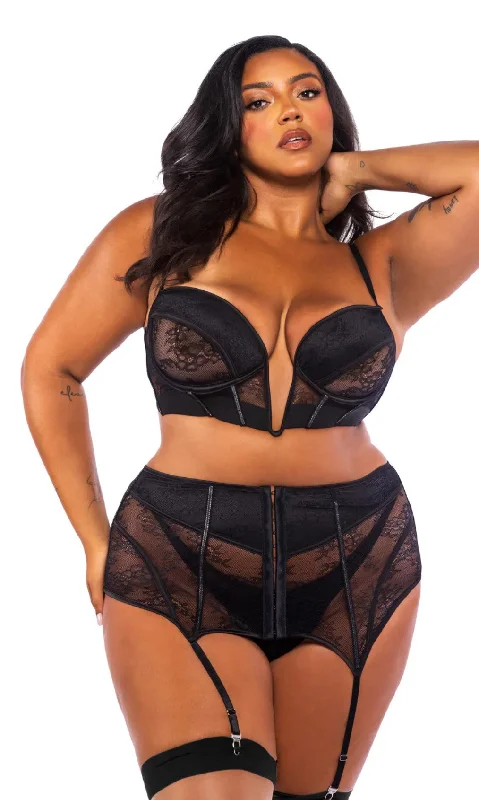 Belle Noir Bra & Skirt 2-Piece Set corduroy skirt durable