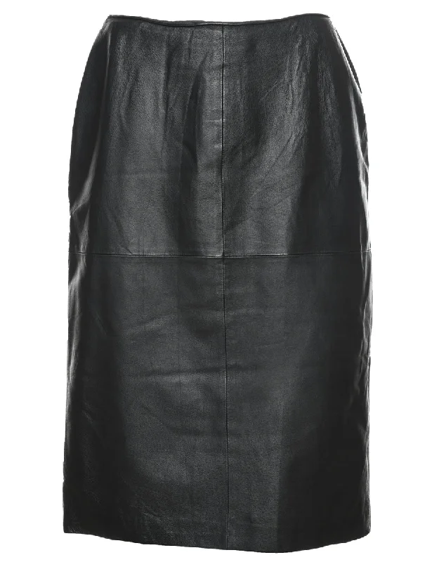 Black A-Line Leather Skirt - M cashmere skirt fine