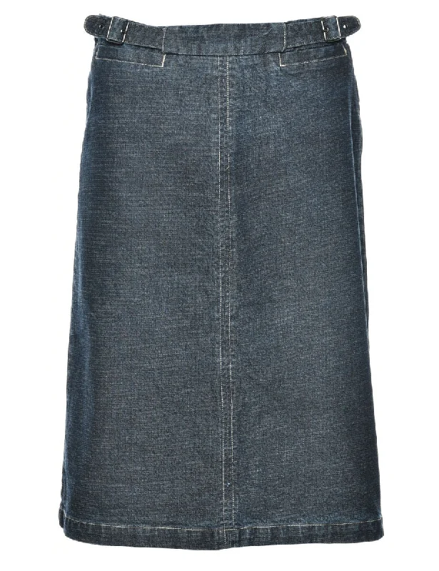 Black 1990s Denim Skirt - S silk skirt luxurious