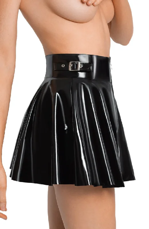 Black pleated vinyl skirt - Chic AF velvet skirt luxury