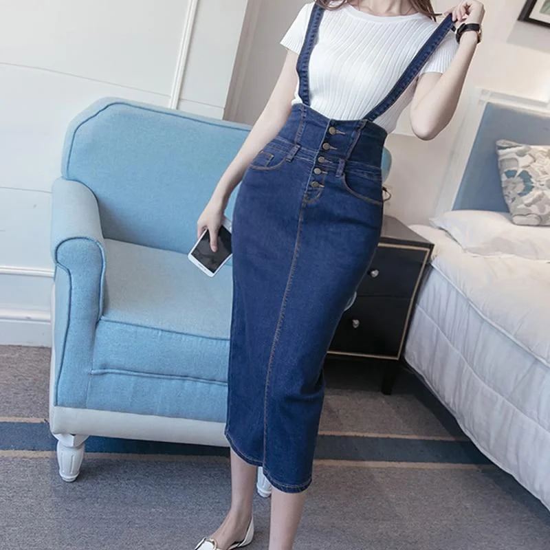 Bodycon Midi Elastic Ladies Jeans Pencil Skirt Denim Skirts For Women denim skirt classic Bodycon Midi Elastic Ladies Jeans Pencil Skirt Denim Skirts For Women denim skirt classic