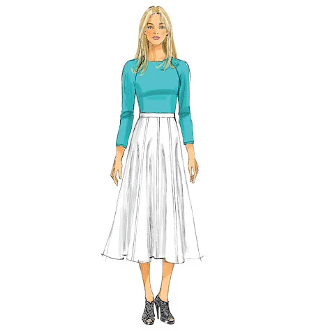 Butterick Skirt and Culottes B6179 silk skirt lustrous