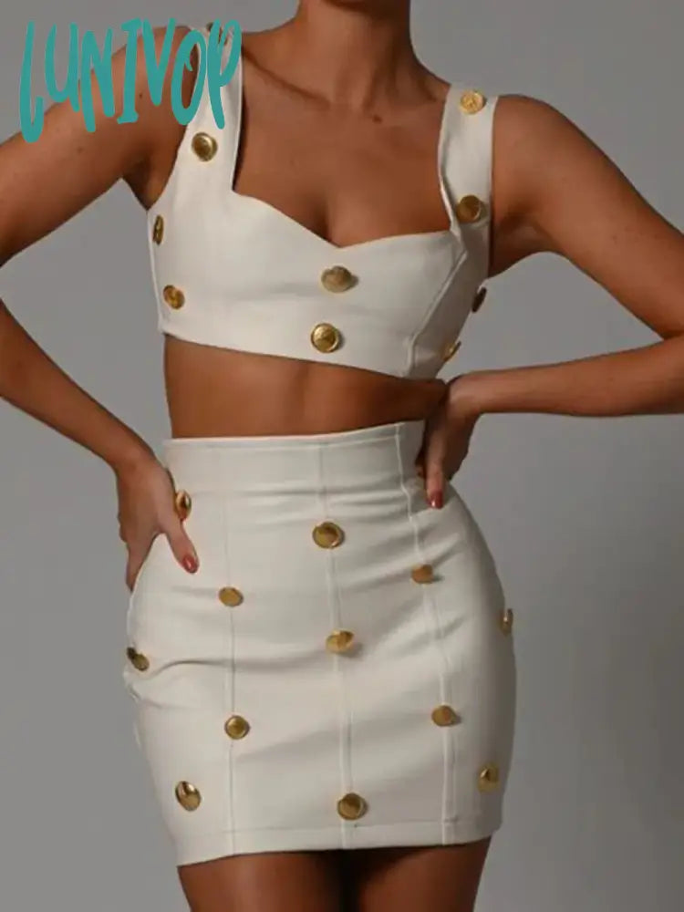 Lunivop Women Summer Sexy Sleeveless Backless Tank Button Leather PU Mini Bodycon Skirt Set Evening Club Party Outfits Crop Top wool skirt warm Lunivop Women Summer Sexy Sleeveless Backless Tank Button Leather PU Mini Bodycon Skirt Set Evening Club Party Outfits Crop Top wool skirt warm