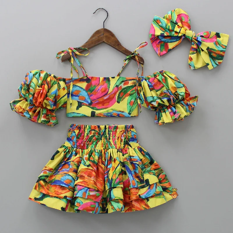 Pre Order: Multicolour Smocked Back Top With Elasticated Skirt And Head Band lightweight skirt design Pre Order: Multicolour Smocked Back Top With Elasticated Skirt And Head Band lightweight skirt design