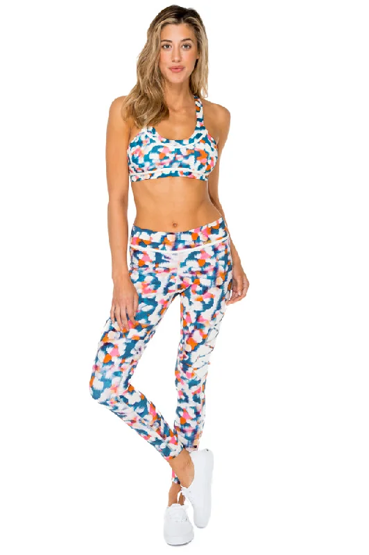 VIA BLANCA - Crossback Sports Bra & Laced Panel Skinny Legging • Multicolor Stylish Printed Stretch Leggings VIA BLANCA - Crossback Sports Bra & Laced Panel Skinny Legging • Multicolor Stylish Printed Stretch Leggings