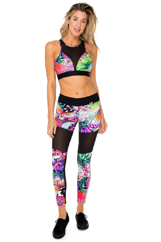 VIVA CUBA - Elastic Band Sports Bra & Mesh Cut Out Legging • Multicolor Elegant Velvet Leggings VIVA CUBA - Elastic Band Sports Bra & Mesh Cut Out Legging • Multicolor Elegant Velvet Leggings