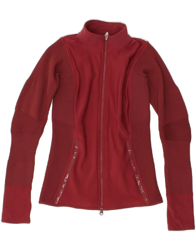 ADIDAS Womens Stella McCartney Tracksuit Top Jacket UK 8 Small Maroon