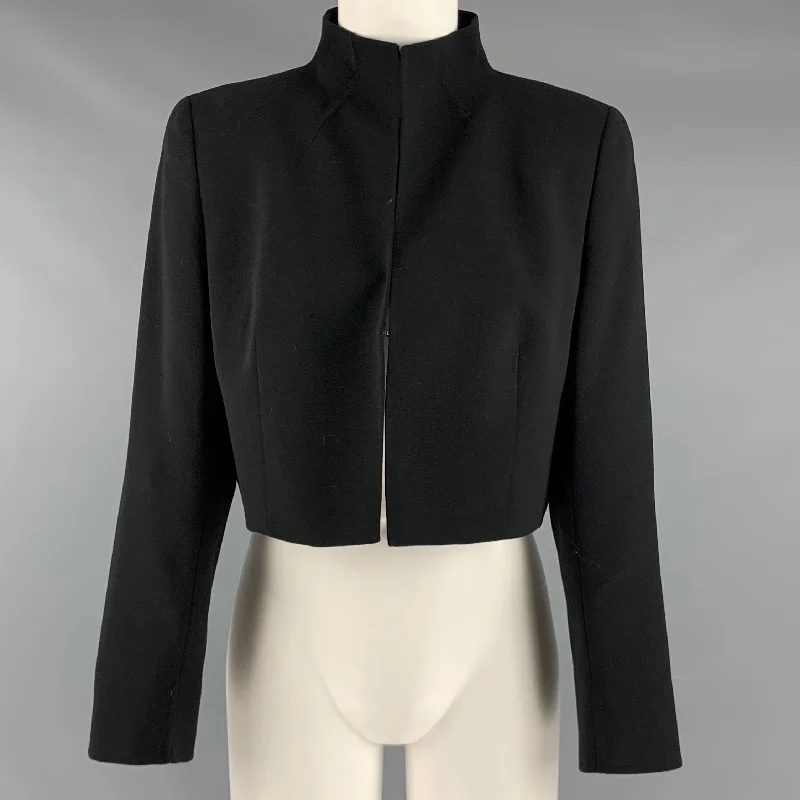 AKRIS Size 10 Black Cropped Jacket