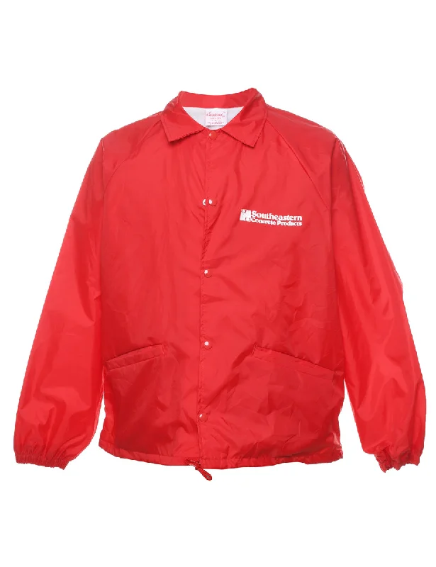 Cardinal Red & White Coach Nylon Jacket - L