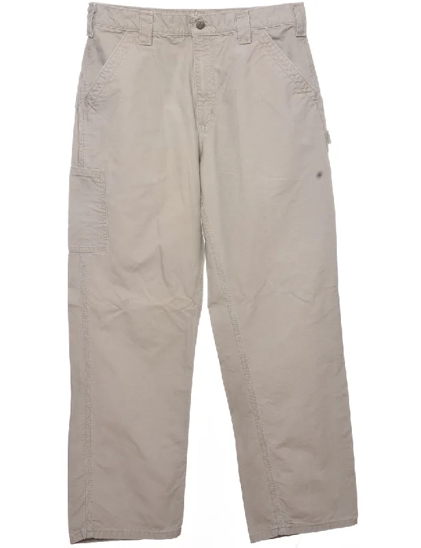 Carhartt Beige Workwear Jeans - W34 L32 Casual Distressed Skinny Jeans