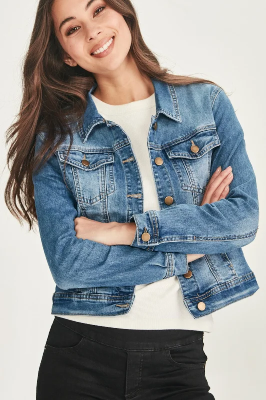 Dixie Stretch Denim Jacket - Mid Blue