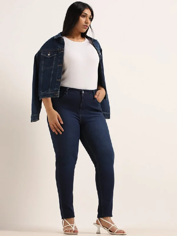 Gia Blue Slim Fit Mid Rise Jeans Trendy Vintage Denim Jeans