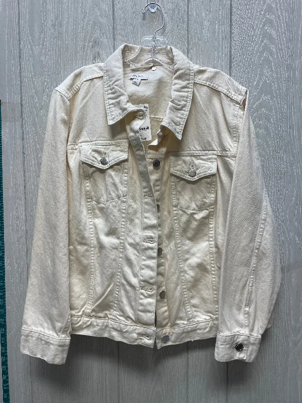 Jacket Denim By on 34th In Cream, Size: 2x