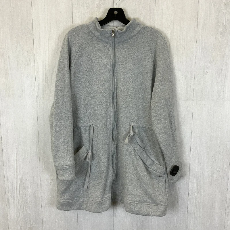 Jacket Fleece By Ugg In Grey, Size: 1x