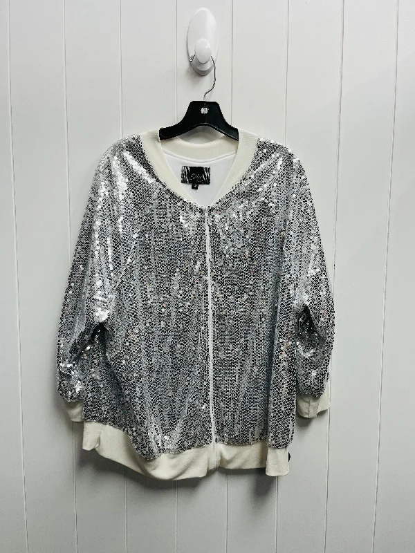 Jacket Other By Slinky Brand In Silver, Size: 1x