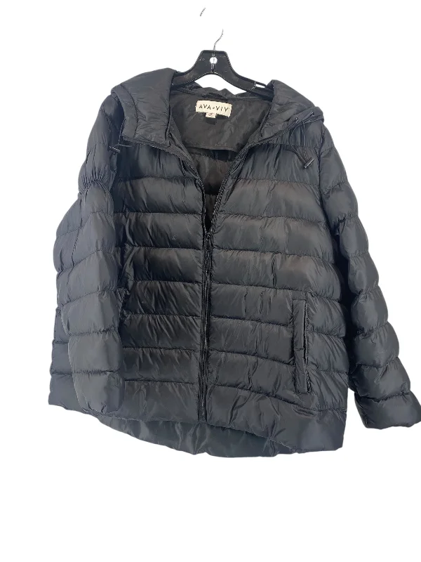 Jacket Puffer & Quilted By Ava & Viv In Blue, Size: 1x