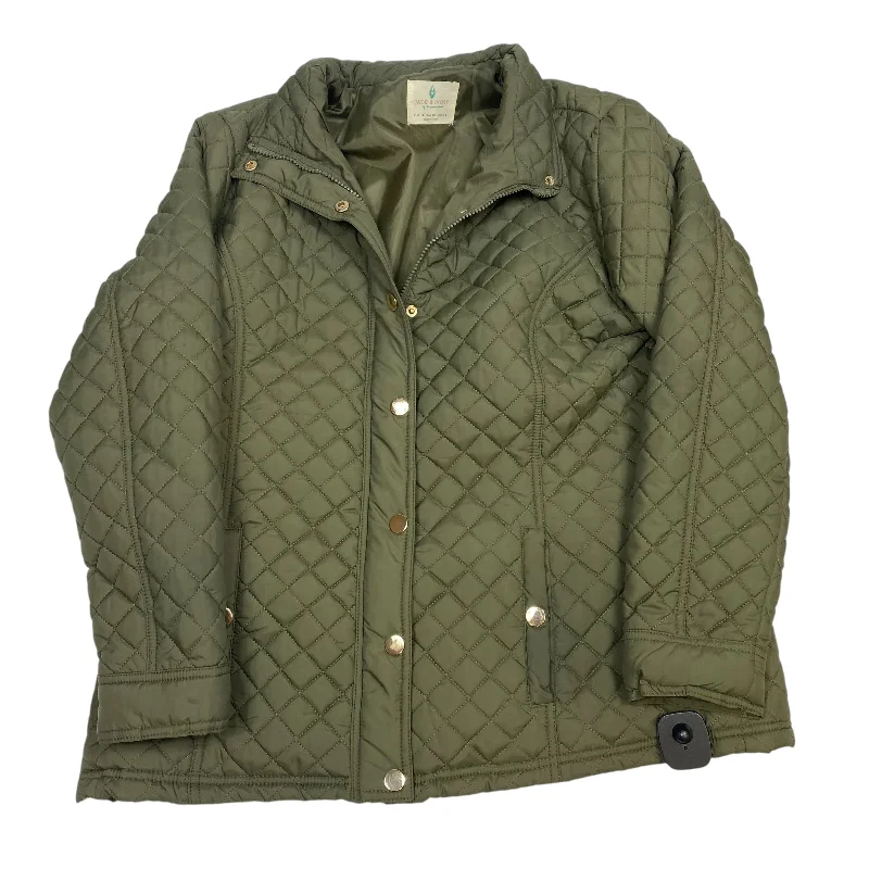 Jacket Puffer & Quilted By Jaded & Ivory In Green, Size: 1x