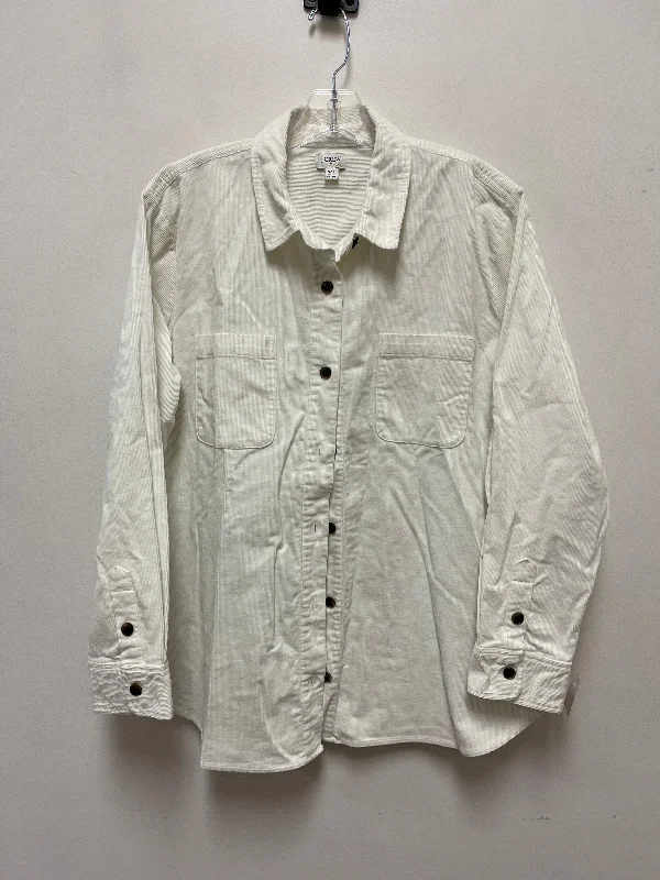 Jacket Shirt By J. Crew In White, Size: 2x