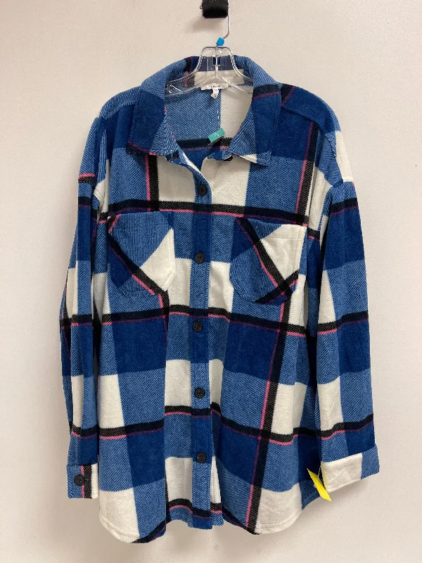 Jacket Shirt By Maurices In Blue, Size: 1x