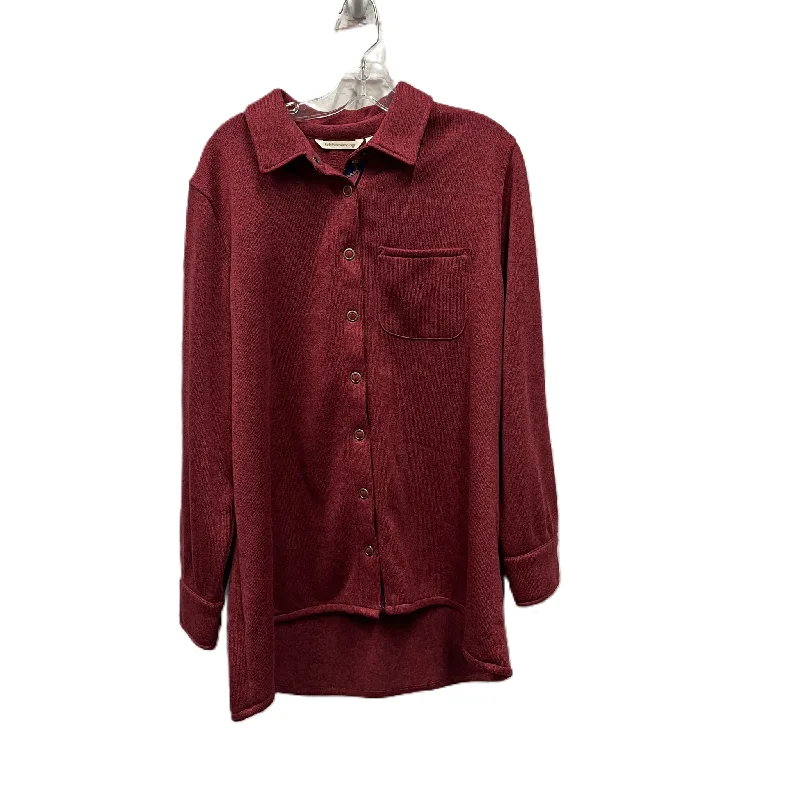 Jacket Shirt By Soft Surroundings In Red, Size: 1x