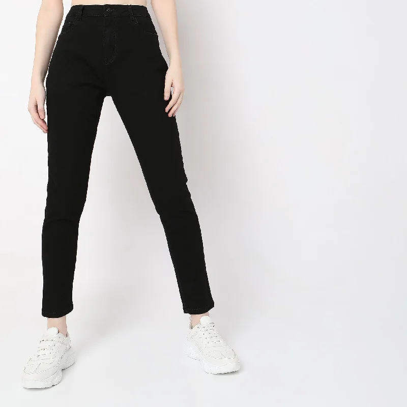 Skinny Fit High Rise Jeans Fashionable Relaxed Fit Denim
