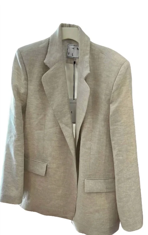 Women's Montague Linen Jacket In Semigray