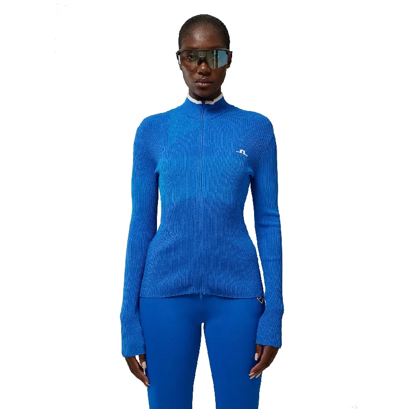 J. Lindeberg Flora Knitted Nautical Blue Womens Golf Sweater Collared Crew Neck Turtle Neck J. Lindeberg Flora Knitted Nautical Blue Womens Golf Sweater Collared Crew Neck Turtle Neck