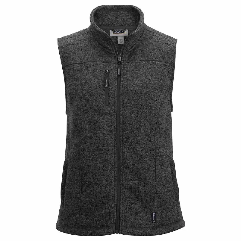 Edwards Women's Black Heather Sweater Knit Fleece Vest With Pockets Beaded Sweater Sequined Faux Fur Edwards Women's Black Heather Sweater Knit Fleece Vest With Pockets Beaded Sweater Sequined Faux Fur