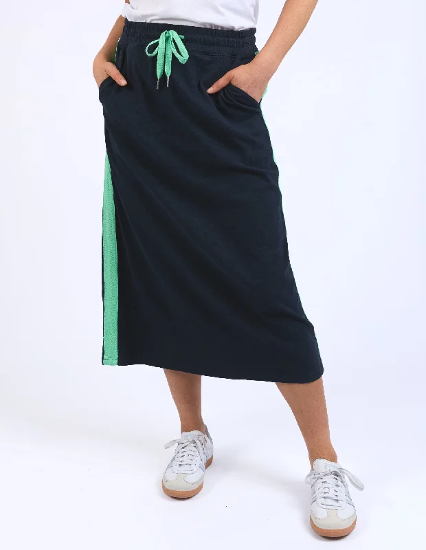 Brunch Skirt Navy/Neon Green Tape