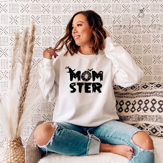 Momster sweater - fall sweaters- halloween themed sweaters - mama mom sweaters- funny halloween sweater Tshirt - halloween Real Fur Shearling Chenille Momster sweater - fall sweaters- halloween themed sweaters - mama mom sweaters- funny halloween sweater Tshirt - halloween Real Fur Shearling Chenille
