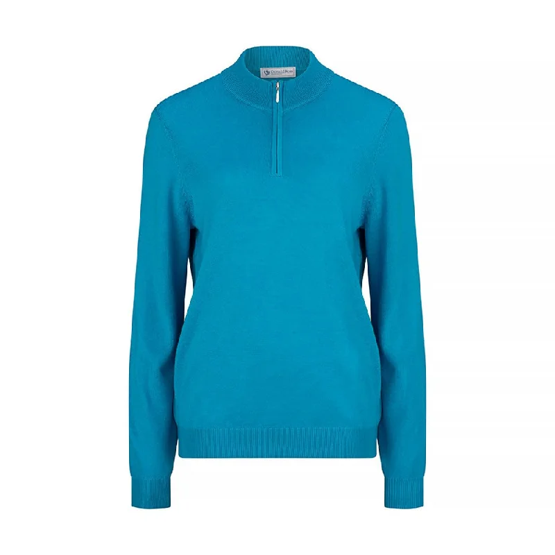 Donald Ross Ladies Sweater - Merino Wool 1/4 Zip, 222 Denim Fabric Leather Fabric Suede Fabric Donald Ross Ladies Sweater - Merino Wool 1/4 Zip, 222 Denim Fabric Leather Fabric Suede Fabric