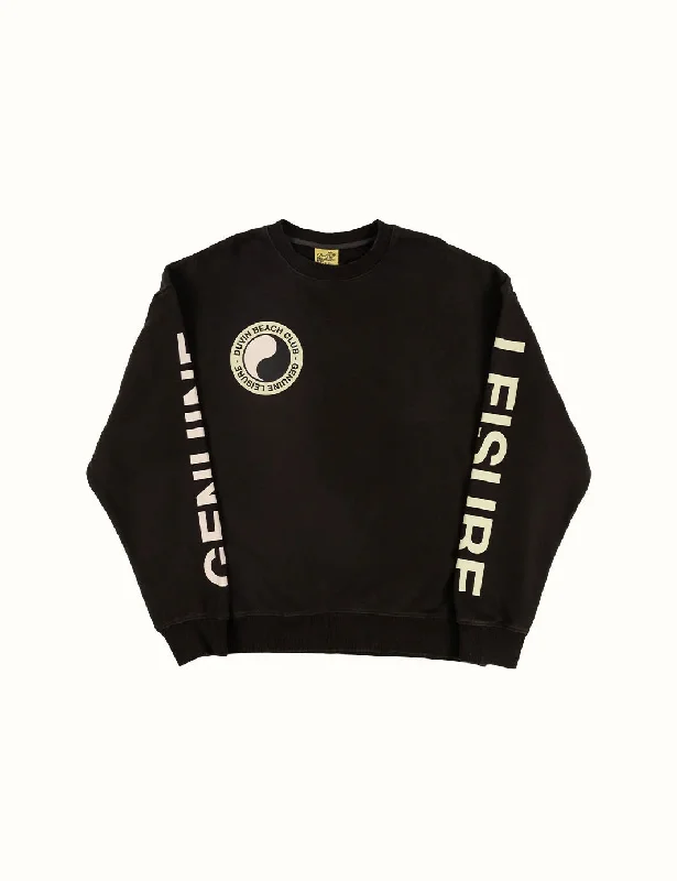 Duvin Balance Crew Neck Sweater - Black Wool Fabric Cashmere Fabric Tweed Fabric