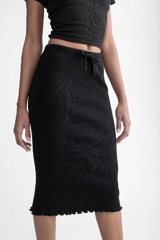 Flare Midi Skirt Black