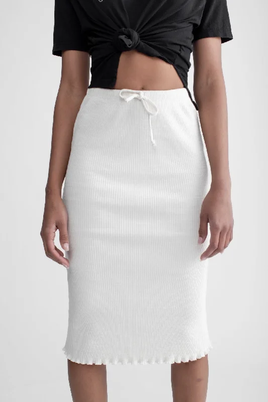 Flare Midi Skirt Ivory