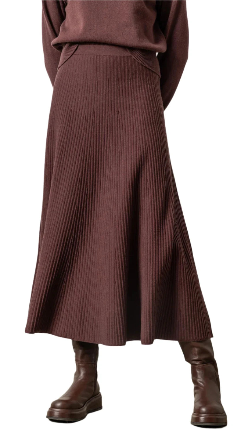 Flared Sweater Skirt (Port)